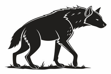 hyena sihouette black vector