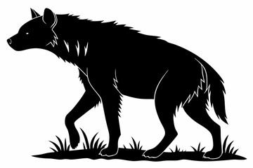 hyena sihouette black vector