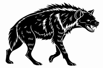 hyena sihouette black vector