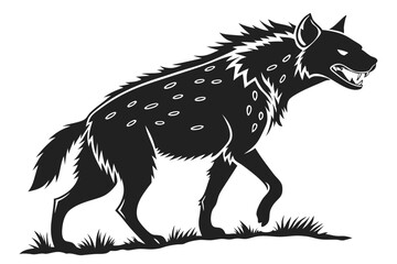 hyena sihouette black vector