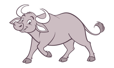 Fototapeta premium Vector bull design on white background.