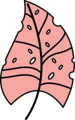 Abstract Plant And Leaves Shape Element