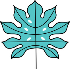 Abstract Plant And Leaves Shape Element