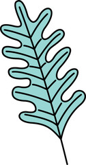 Abstract Plant And Leaves Shape Element