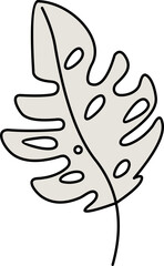 Abstract Plant And Leaves Shape Element