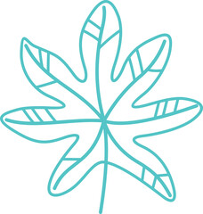 Abstract Plant And Leaves Shape Element Outline
