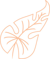 Abstract Plant And Leaves Shape Element Outline