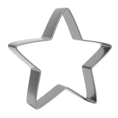 Metallic StarShaped Cookie Cutter Isolated