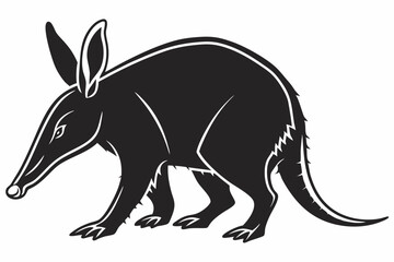 aardvark sihouette black vector