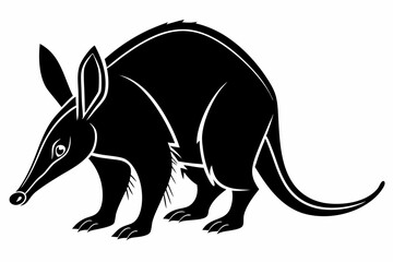aardvark sihouette black vector