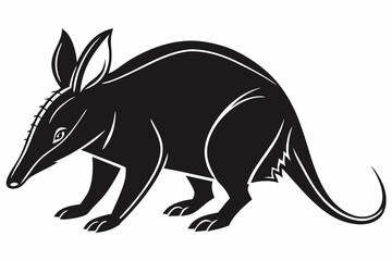 aardvark sihouette black vector
