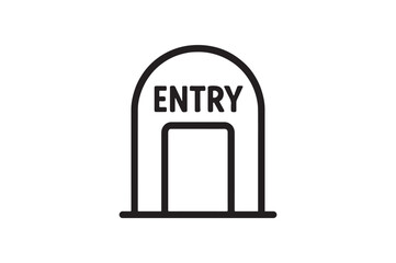 Entry Gate Outline silhouette vector with white background