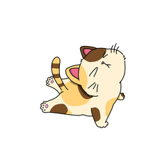 super cute striped cat png vector