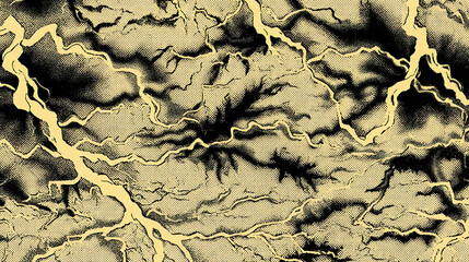 Vintage Lightning Bolts Flash Comic Book Pattern