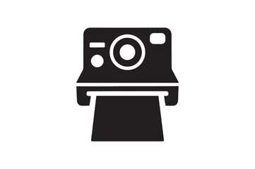 Instant Camera Snap silhouette vector with white background