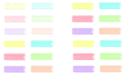 ラベルセット★カラフルなキャンバステクスチャのデザインフレーム付きタグやメモ