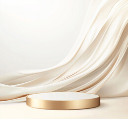 Silk background e-commerce product exhibition booth