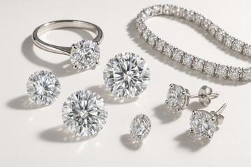 Sparkling diamond jewelry collection featuring precious gemstones in luxury presentation