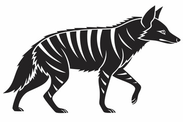 aardwolf silhoette black vector