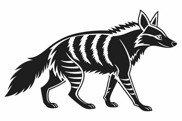 aardwolf silhoette black vector