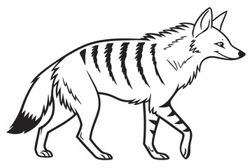 aardwolf silhoette black vector
