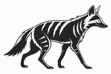 aardwolf silhoette black vector