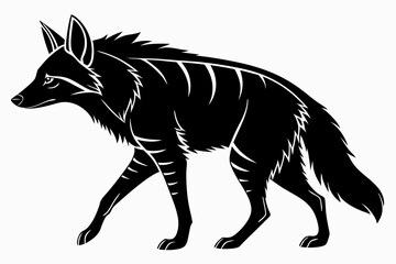 aardwolf silhoette black vector
