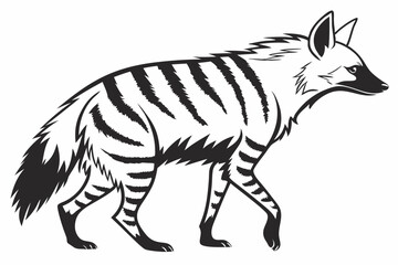 aardwolf silhoette black vector