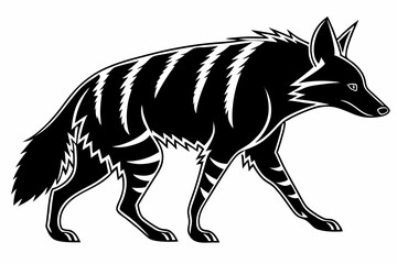 aardwolf silhoette black vector