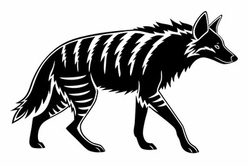 aardwolf silhoette black vector