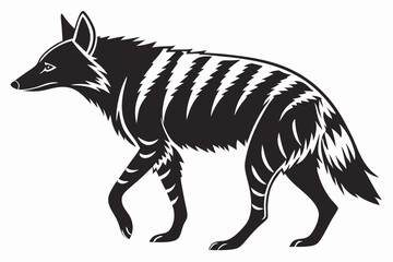 aardwolf silhoette black vector