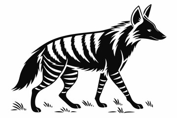 Obraz premium aardwolf silhoette black vector