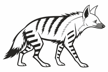 aardwolf silhoette black vector