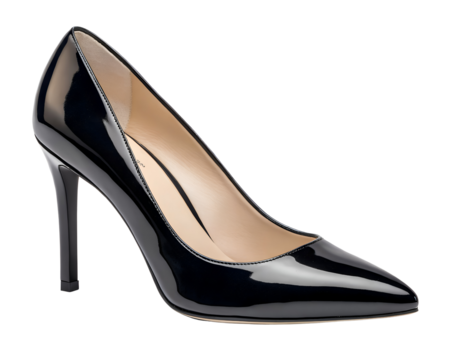 black stiletto high heel shoe glossy