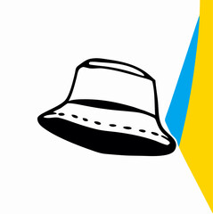 Simple Black and White Bucket Hat Illustration