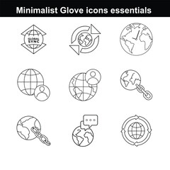 Minimalist globe icon set. clean and simple design 