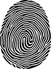 Security Access Vector – Fingerprint Symbol in Monochrome


