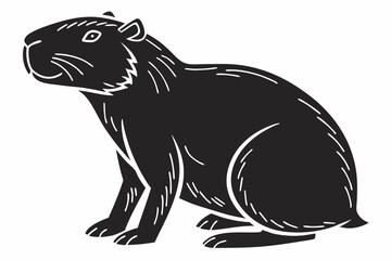 capybara sihouette black vector