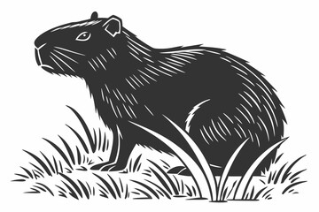 capybara sihouette black vector