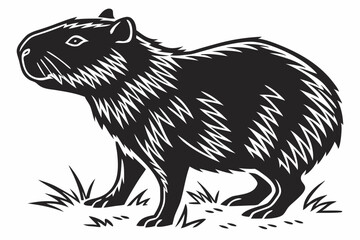 capybara sihouette black vector