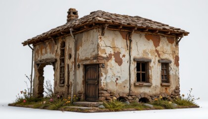Miniature Rustic House Model