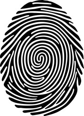 Flat Fingerprint Vector Art – Security & Technology Concept

