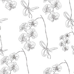Elegant Monochrome Orchid Floral Design