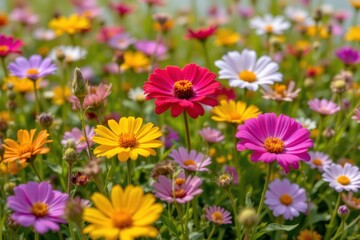 Colorful Wildflower Meadow in Bloom