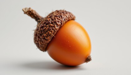 Single Acorn on White Background