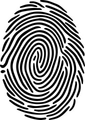 Minimalist Black & White Fingerprint – EPS & PNG Format

