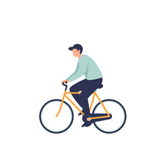Fototapeta premium Cyclist Illustration: Simple Vector Graphic on White Background