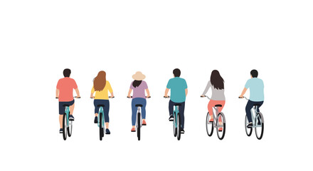 Obraz premium Cyclists on a Journey: Group Ride Illustration