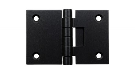 Black metal hinge close up