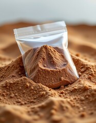 Brown Powder in Plastic Bag